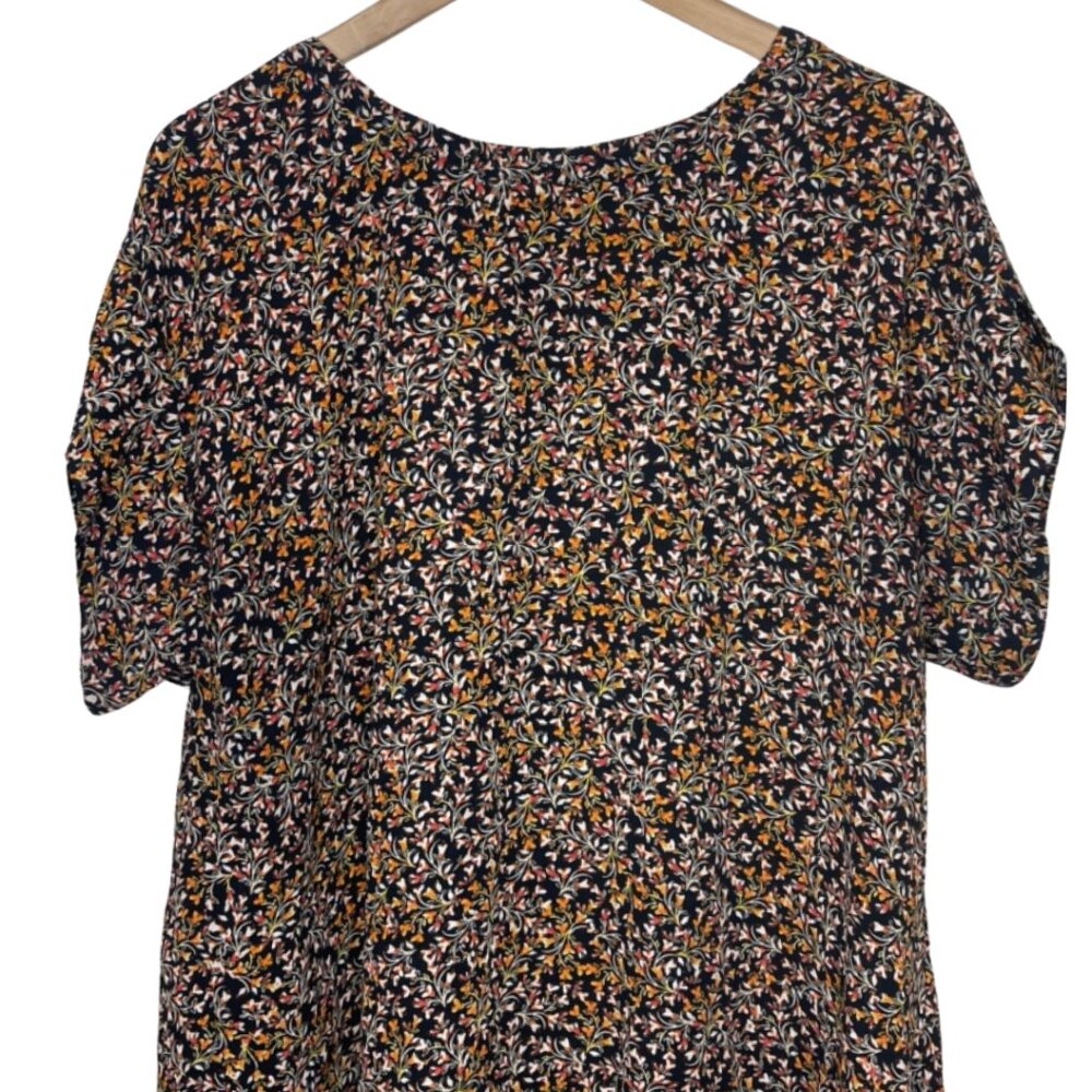 &. LAYERED | Womens Casual Short Sleeve Orange Floral Top | Size XL - Picture 2 of 12